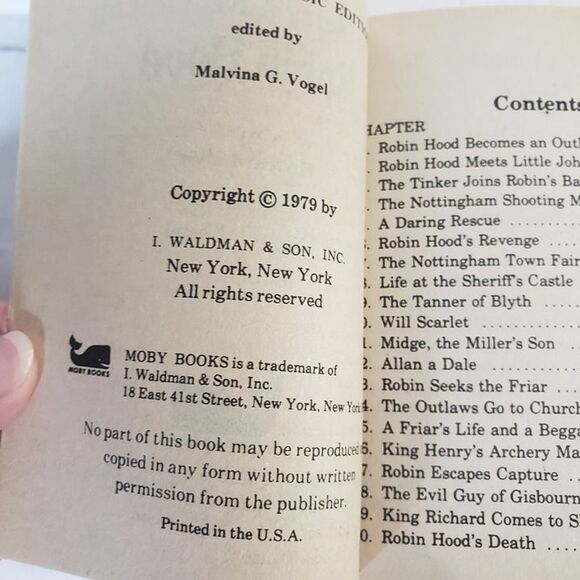 Vtg Illustrated Classic The Merry Adventures of Robin Hood PB Adapted Mini Book - Picture 4 of 8